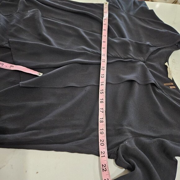 Soft Surroundings Medium  Asymmetrical Lagenlook V-Neck Black Top Long Sleeve - Picture 7 of 9